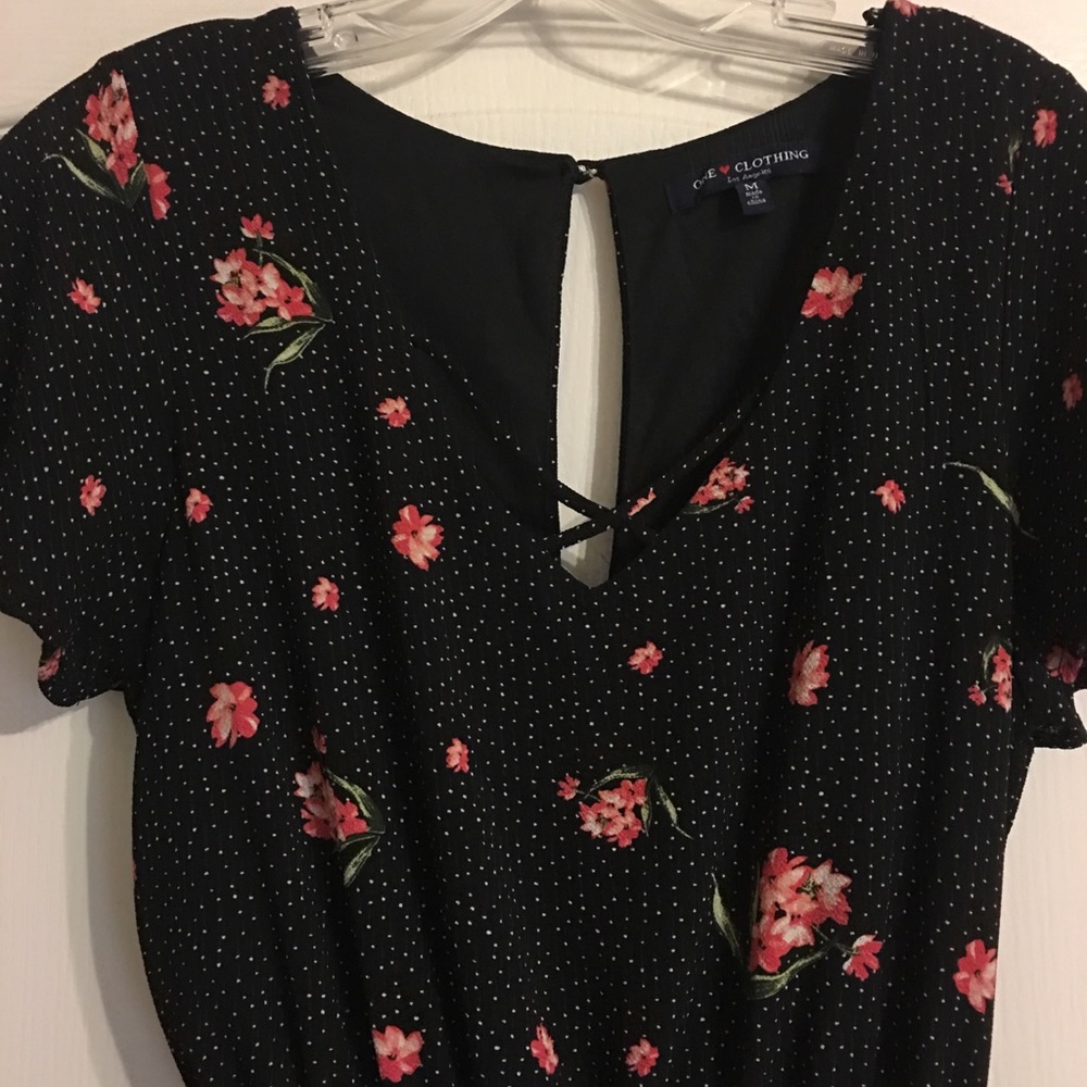 Black & floral jumpsuit